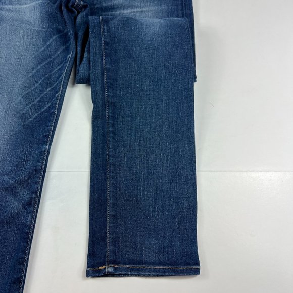 American Eagle Jean Women 8 Skinny Dark Blue Whisker Cone Stretch Denim USA Made - Picture 3 of 16